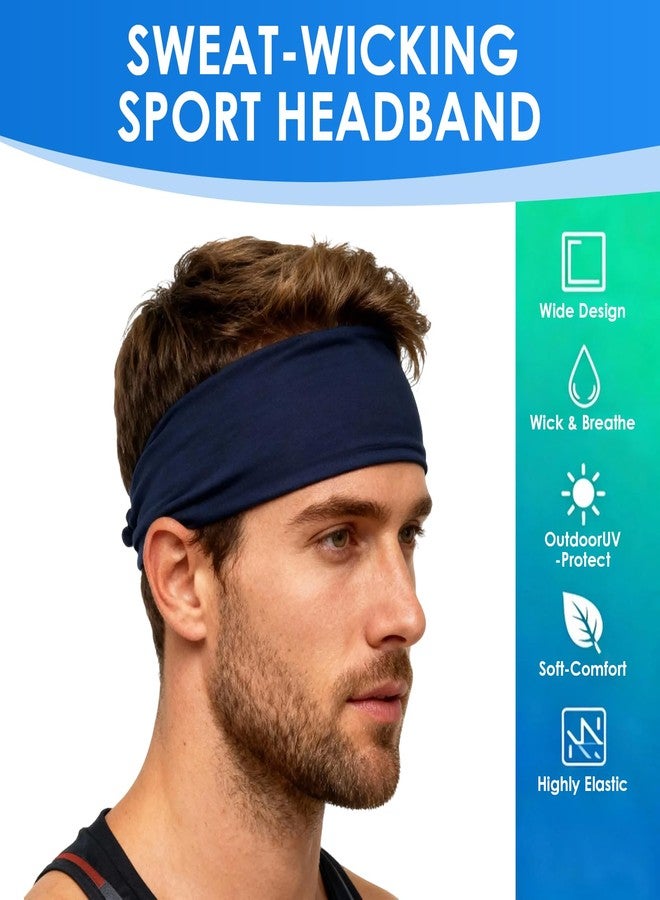 Nextpal 6 Pcs Sweat Wicking Headband for Men, Moisture Wicking Sports Headbands for Running Cycling Football and Basketball, Stretchy Workout Sweatbands for Long Hair Fitness Head Bands - Image 5